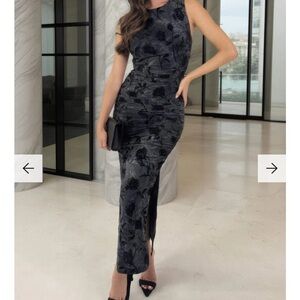 AX Paris Black Floral Midi Dress